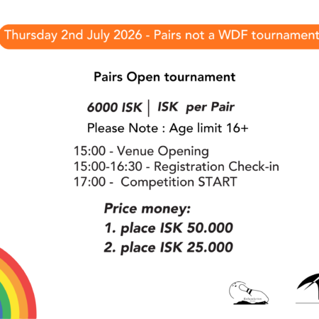 Fimmtudagur - Tvímenningur skráning / Thursday Pairs Open - Registration